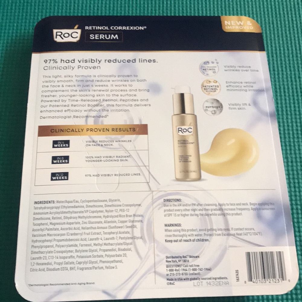 ROC Retinol Correxion Serum Firm Reduce Wrinkles 1.7 Fl Oz X 2 Pack - Picture 6 of 6